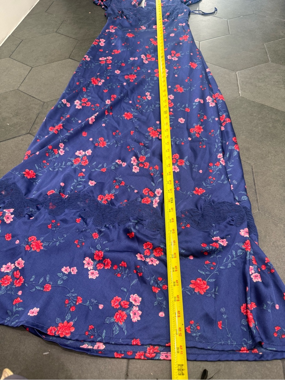 Free People Navy Maxi Dress with Red Floral Print - Picture 6 of 10
